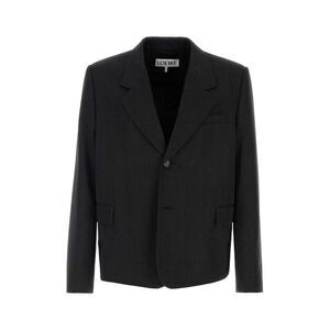 Loewe Men Charcoal Wool Blazer